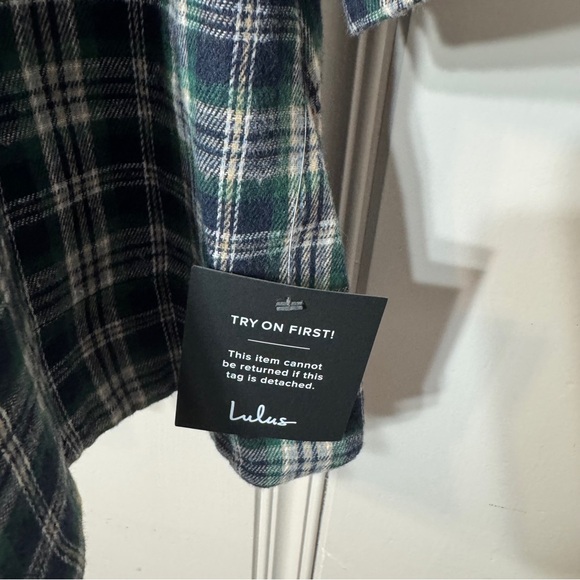 Lulu’s NWT Autumnal Attitude Navy Blue Plaid Skater‎ Mini Dress With Pockets S - Picture 9 of 16